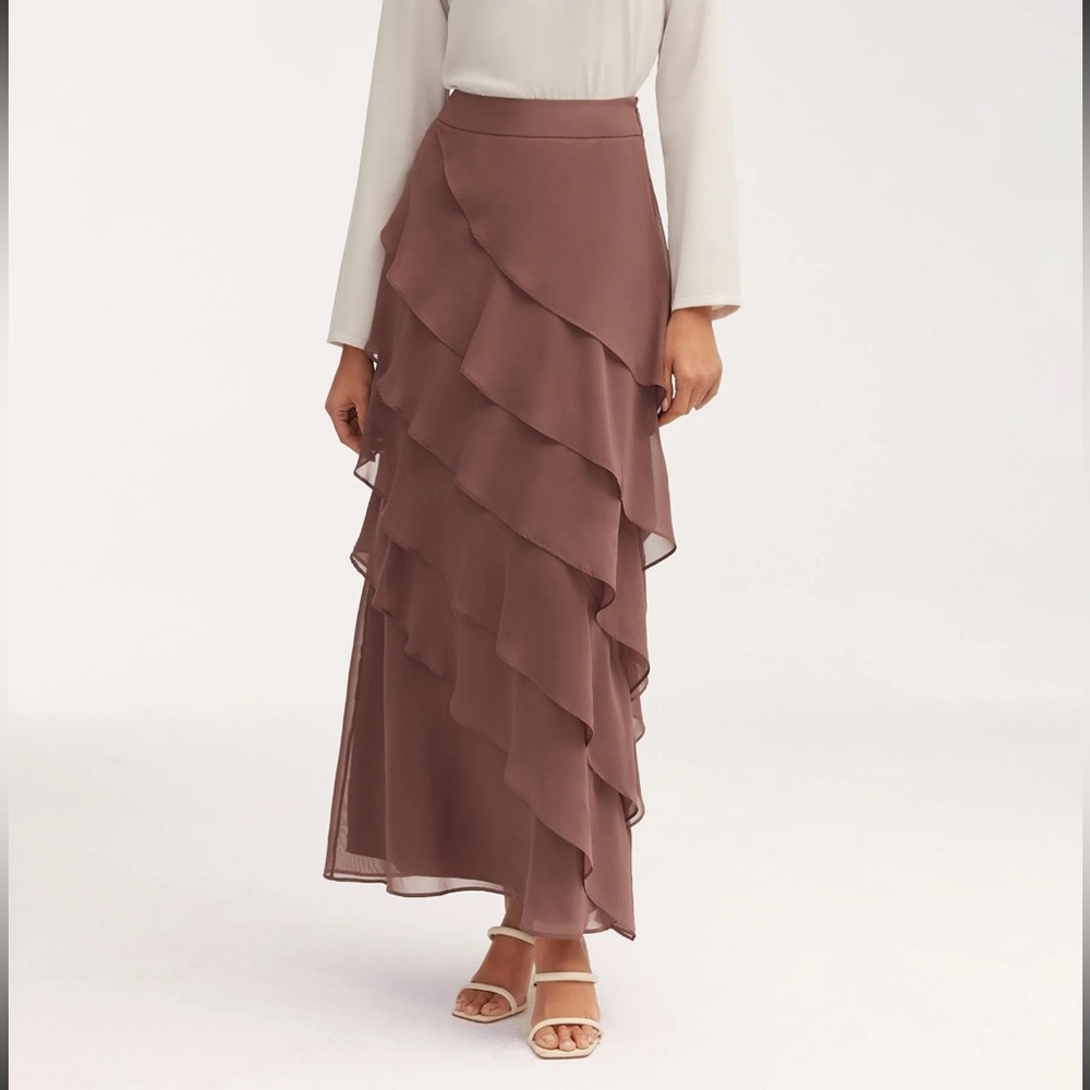Veiled Collection Tiered Chiffon Maxi skirt